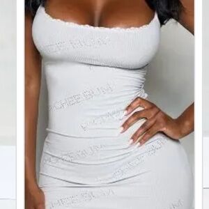 Grey  Ribbed Bodycon Dress